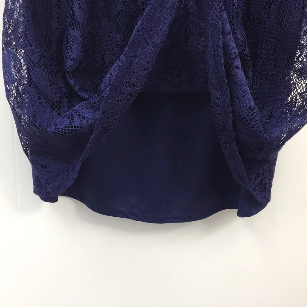 Oh Baby by Motherhood Maternity Navy Lace Overlay Sleeveless Midi Dress Size M